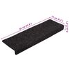 vidaXL Stair Mats Self-adhesive 20 pcs 65x21x4 cm Black Rectangular Edge