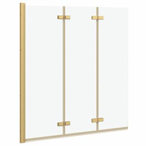 vidaXL Shower Enclosure Gold 130 x 138 cm ESG Glass and Aluminium