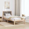 vidaXL Bed Frame with Headboard Taupe 90 x 190 cm Solid Pine Wood