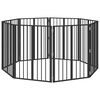vidaXL Dog Gate 8 pcs Black 60 x 80 cm Galvanised Steel