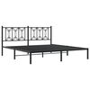 vidaXL Metal Bed Frame without Mattress with Headboard Black 183x213cm