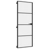 vidaXL Interior Door Slim Black 76x201.5 cm Tempered Glass and Aluminium