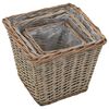 vidaXL Raised Bed 3 pcs Wicker with PE Lining