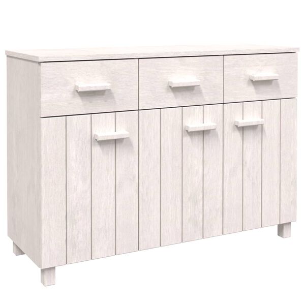 vidaXL Sideboard HAMAR White 113x40x80 cm Solid Wood Pine