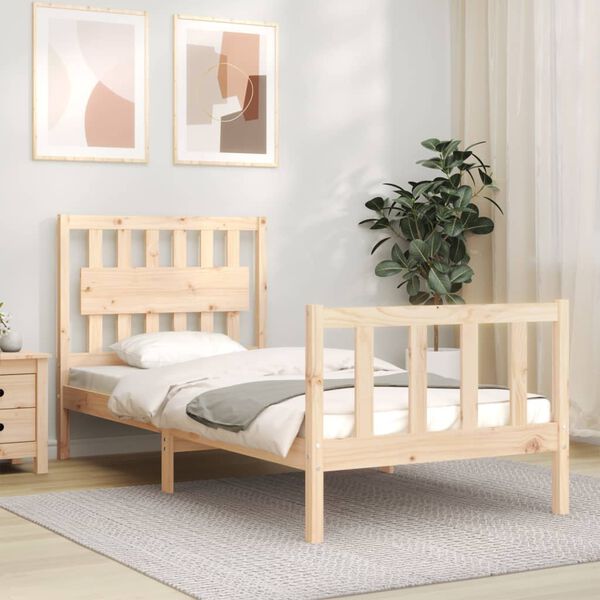 vidaXL Bed Frame without Mattress Single Solid Wood Pine