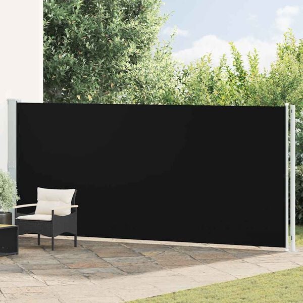 vidaXL Patio Retractable Side Awning 180x600 cm Black