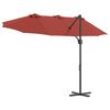vidaXL Garden Cantilever Parasol Terracotta 372 x 198 x 243 cm