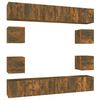 vidaXL 10 Piece TV Cabinet Set Smoked Oak Engineered Wood