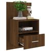 vidaXL Wall-mounted Bedside Cabinet Brown Oak