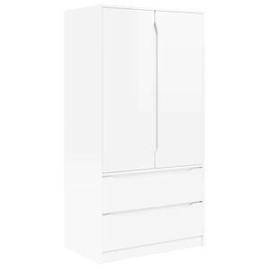 vidaXL Wardrobe High Gloss White 79.5 x 49 x 156 cm Engineered Wood