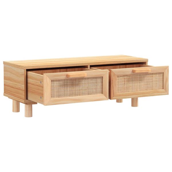 vidaXL Coffee Table Brown 80x40x30 cm Engineered Wood&Solid Wood Pine