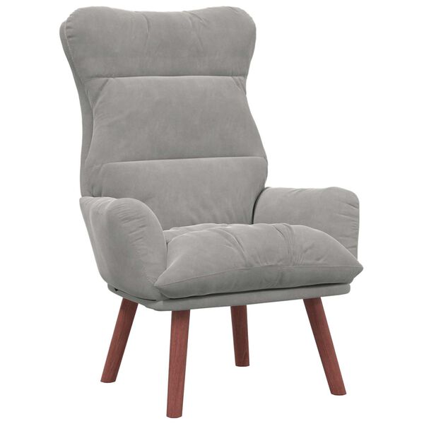 vidaXL Armchair Light Grey 69 x 74 x 93 cm Velvet