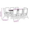 vidaXL 9 Piece Garden Dining Set Solid Wood Acacia and Textilene
