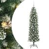vidaXL Artificial Slim Christmas Tree Green and White 180 cm