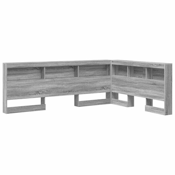 vidaXL Storage Headboard with Shelf Grey Sonoma 135 cm Engineered Wood
