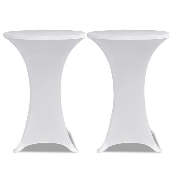 vidaXL Standing Table Cover Ø70 cm White Stretch 4 pcs