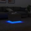 vidaXL Coffee Table with LED Lights Sonoma Oak 50x50x40 cm