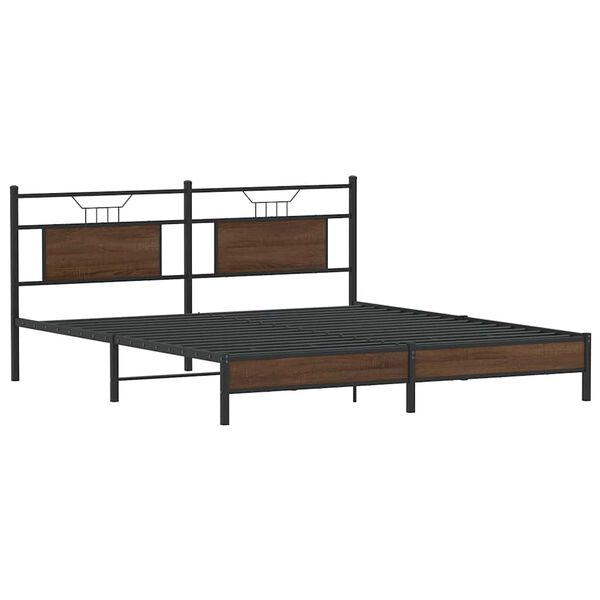 vidaXL Bed Frame without Mattress Brown Oak 160x200 cm Engineered Wood