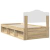 vidaXL Bed Frame with Headboard Sonoma 90 x 190 cm Solid Pine Wood