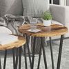 vidaXL Side Table Set 2 pcs Old wood and Black 50 x 50 x 50.5 cm