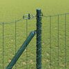 vidaXL Fence with Post Green 1.4 x 10 m Steel and PVC