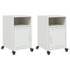 vidaXL Bedside Cabinets 2 pcs White 36x39x59 cm Steel