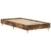 vidaXL Bed Frame No Mattress Smoked Oak 75x190 cm Small Single Engineered Wood