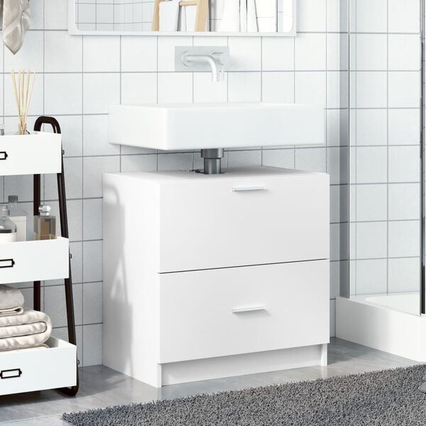 vidaXL Sink Cabinet White 59x37x59 cm Engineered Wood