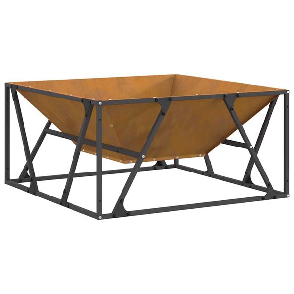 vidaXL Fire Pit Brown 80 x 80 x 40 cm Steel
