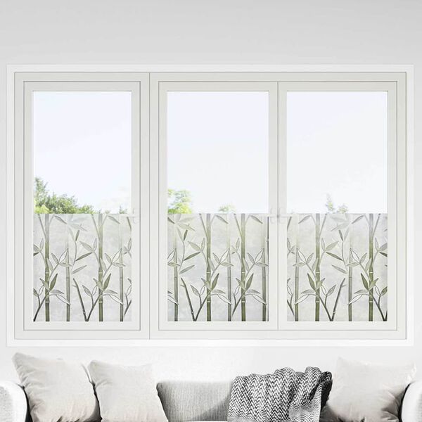vidaXL Window Film Frosted Bamboo Pattern 45x500 cm PVC