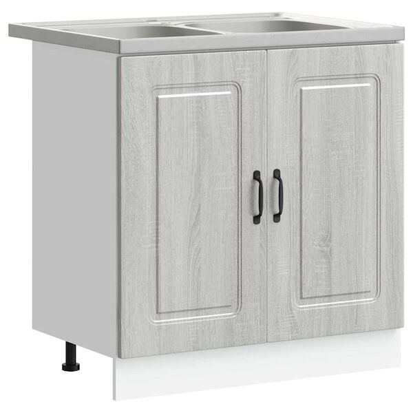 vidaXL Kitchen Cabinet with Door Kalmar Grey Sonoma 80 x 46 x 81.5 cm