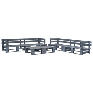 vidaXL 6 Piece Garden Pallets Lounge Set Wood Grey
