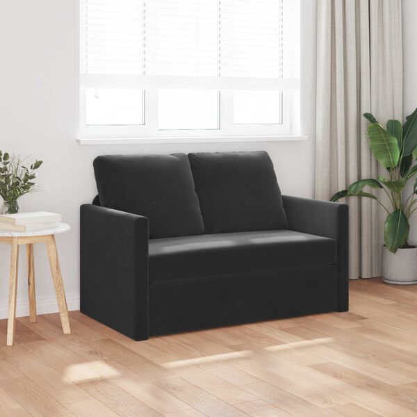 vidaXL Folding Sofa Bed Black 122 x 70 x 60 cm Velvet