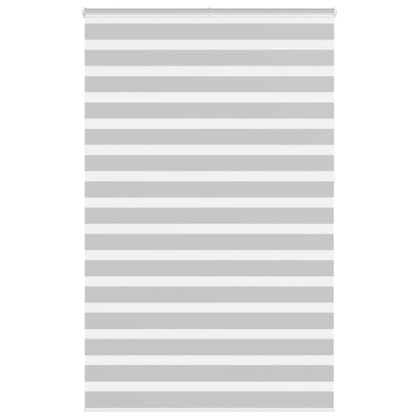 vidaXL Zebra Blind Light Grey 145x230 cm Fabric Width 140.9 cm Polyester
