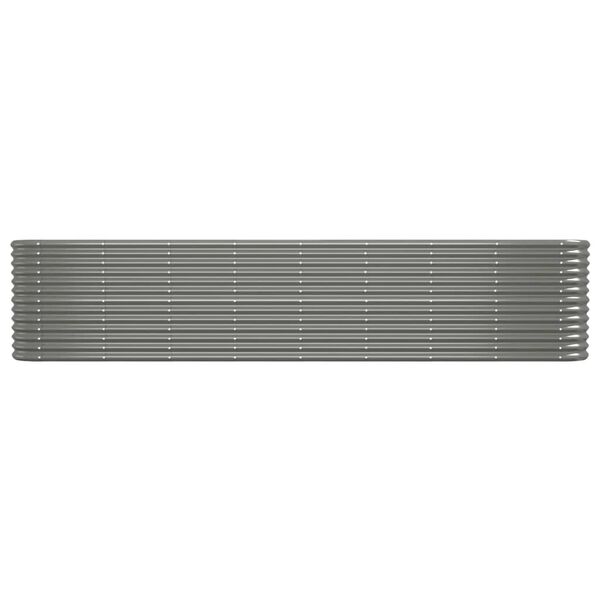 vidaXL Garden Raised Bed Galvanised Steel 332x40x68 cm Grey
