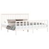 vidaXL Bed Frame without Mattress White Solid Wood Pine Super King Size