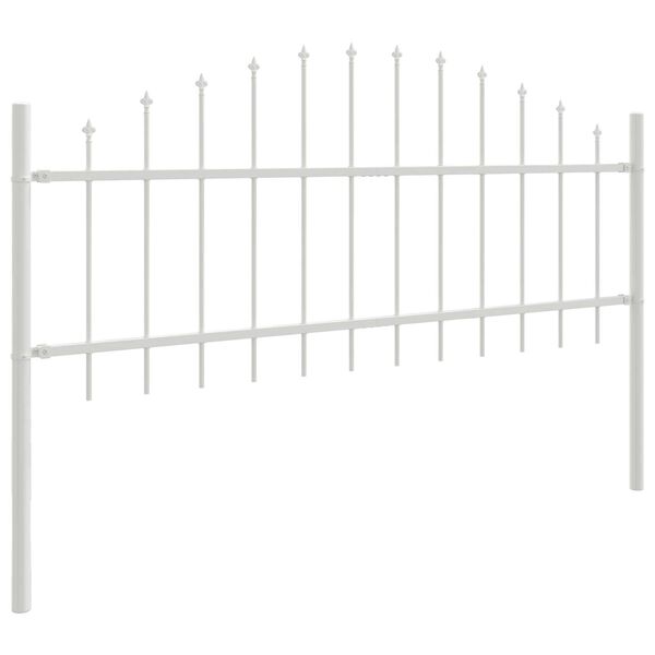 vidaXL Garden Fence 5 pcs White 170 x 115 cm Powder-Coated Steel