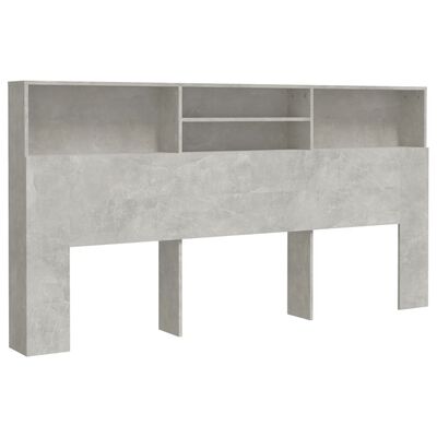 vidaXL Headboard Cabinet Concrete Grey 200x19x103.5 cm