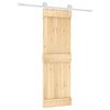 vidaXL Sliding Door Natural and White 70 x 210 cm Solid Pine Wood