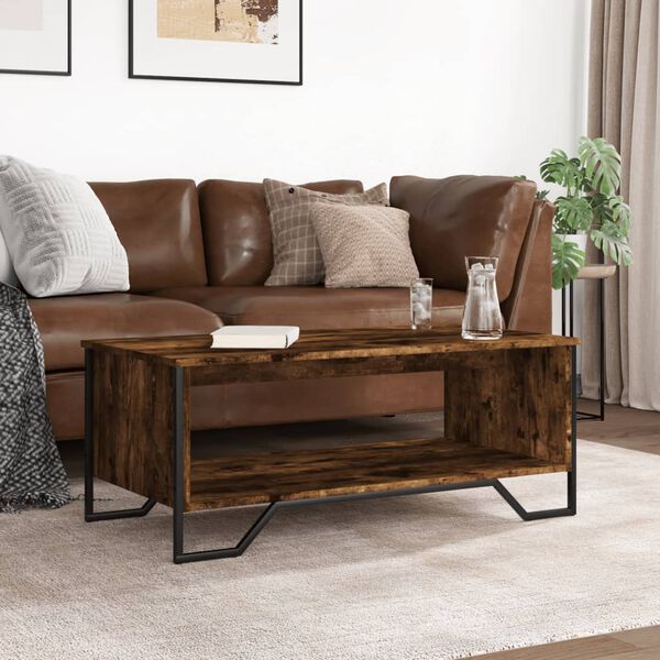 vidaXL Coffee Table Smoked Oak 100x51x40 cm Engineered Wood