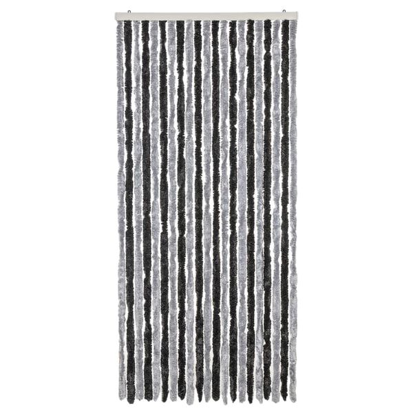 vidaXL Fly Curtain Grey and Black 90x200 cm Chenille
