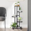 vidaXL 5-Floor Flower Stand with Wheels 44x23x100 cm Black Iron