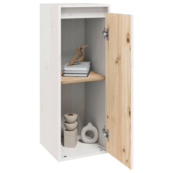 vidaXL Wall Cabinet White 30x30x80 cm Solid Wood Pine