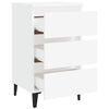 vidaXL Bed Cabinet with Metal Legs White 40x35x69 cm