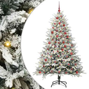 vidaXL Artificial Pre-lit Christmas Tree with Ball Set Green 180 cm