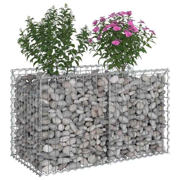 vidaXL Gabion Raised Bed Silver 100 x 50 x 60 cm Galvanised Steel