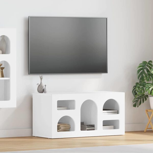 vidaXL TV Cabinet High Gloss White 80 x 35 x 40 cm Engineered Wood
