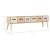vidaXL TV Cabinet with 6 Drawers 130x30x40 cm Solid Pinewood