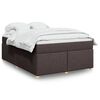 vidaXL Box Spring Bed with Mattress Dark Brown 140x200 cm Fabric