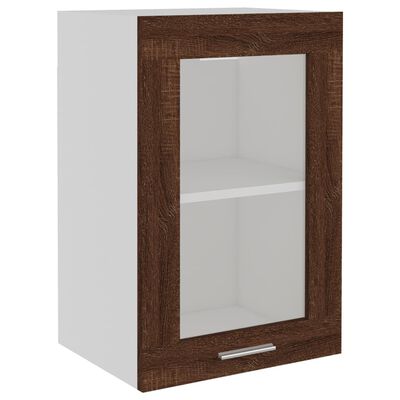 vidaXL Hanging Glass Cabinet Brown Oak 40x31x60 cm Engineered Wood